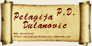 Pelagija Dulanović vizit kartica